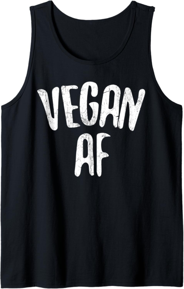 Vegan AF T-Shirt Vegan Gift Vegetarian Shirt Tank Top - Image 2